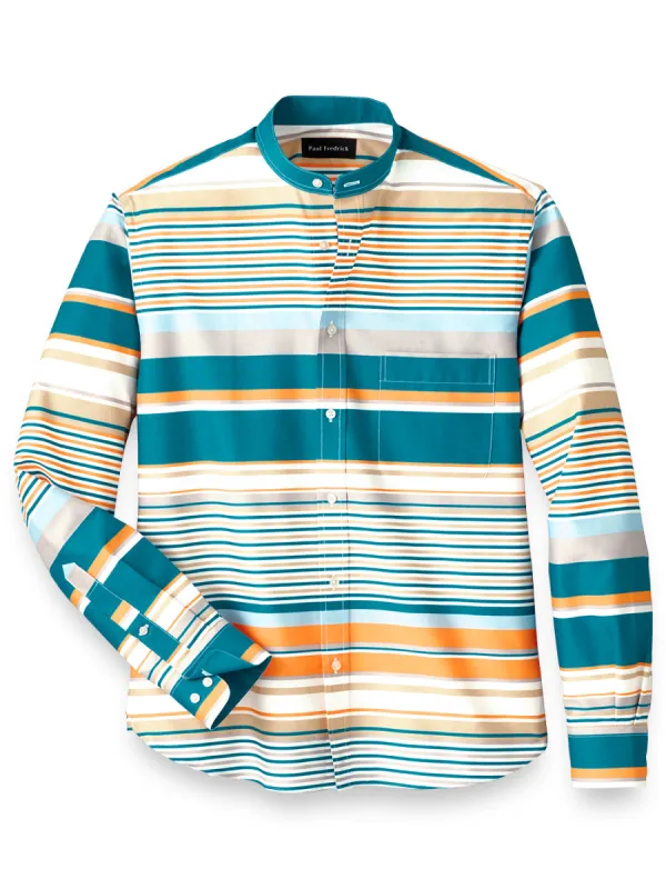 Cotton Horizontal Stripe Print Casual Shirt sold by Paul Fredrick