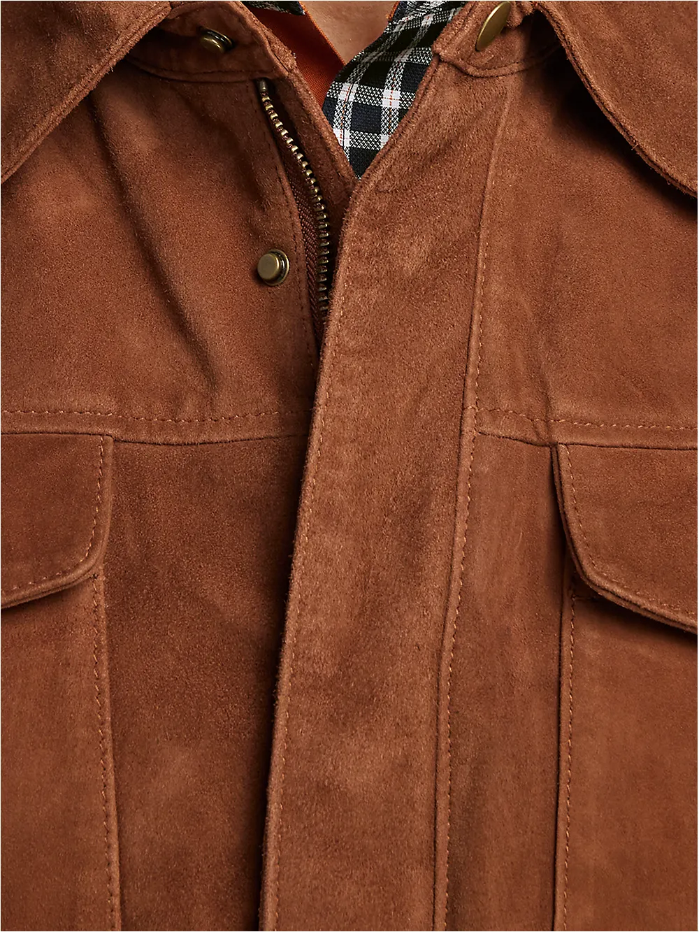 Suede Bomber Jacket - Chestnut sold by Paul Fredrick product image thumbnail 5