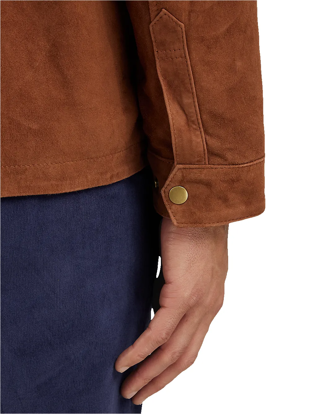 Suede Bomber Jacket - Chestnut sold by Paul Fredrick product image thumbnail 3