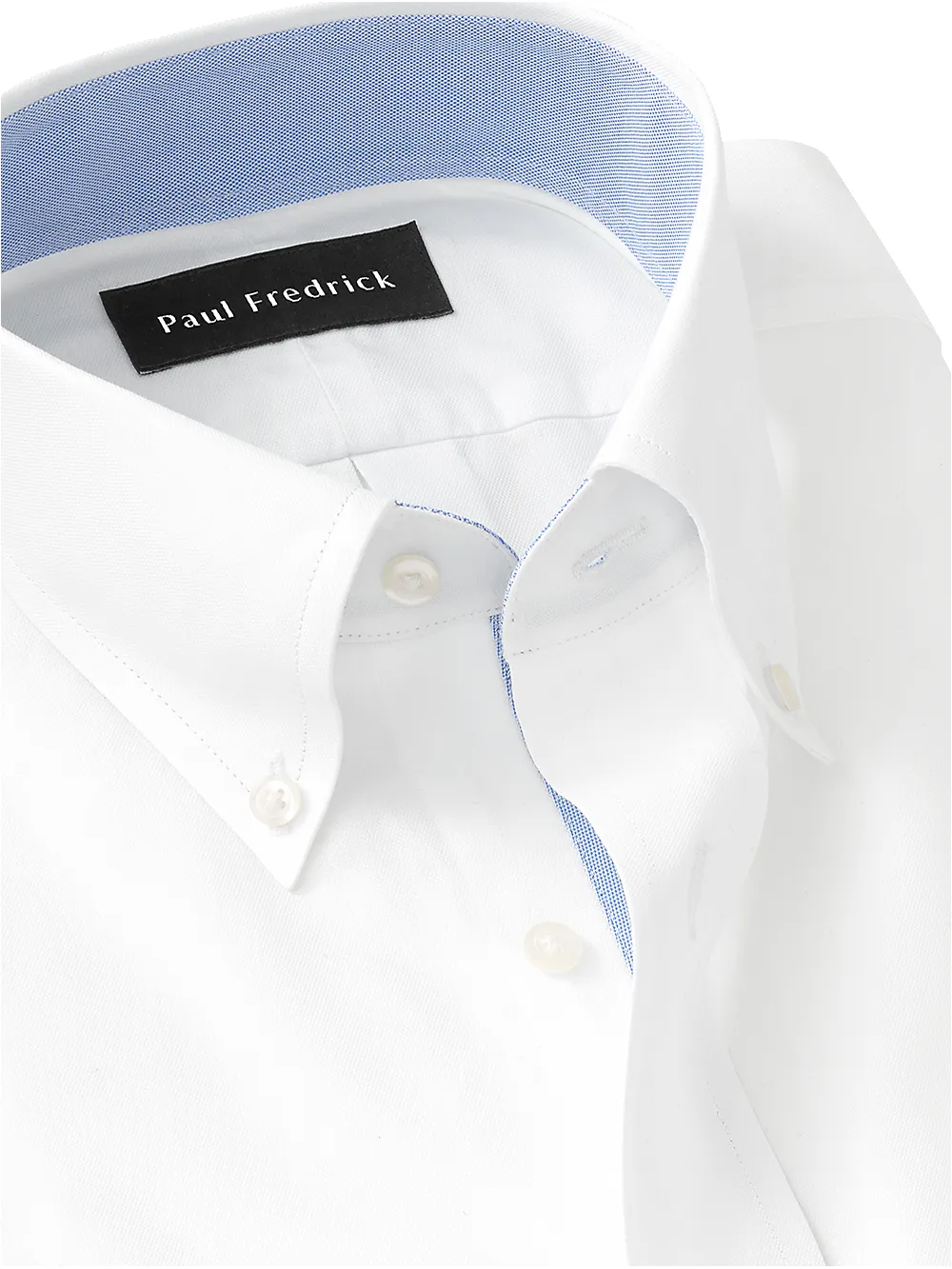 Pure Cotton Solid Dress Shirt With Contrast Trim - White sold by Paul Fredrick product image thumbnail 3