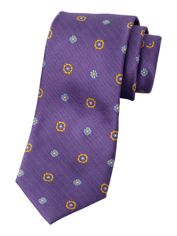 Deco Woven Silk Tie - Purple Multi sold by Paul Fredrick