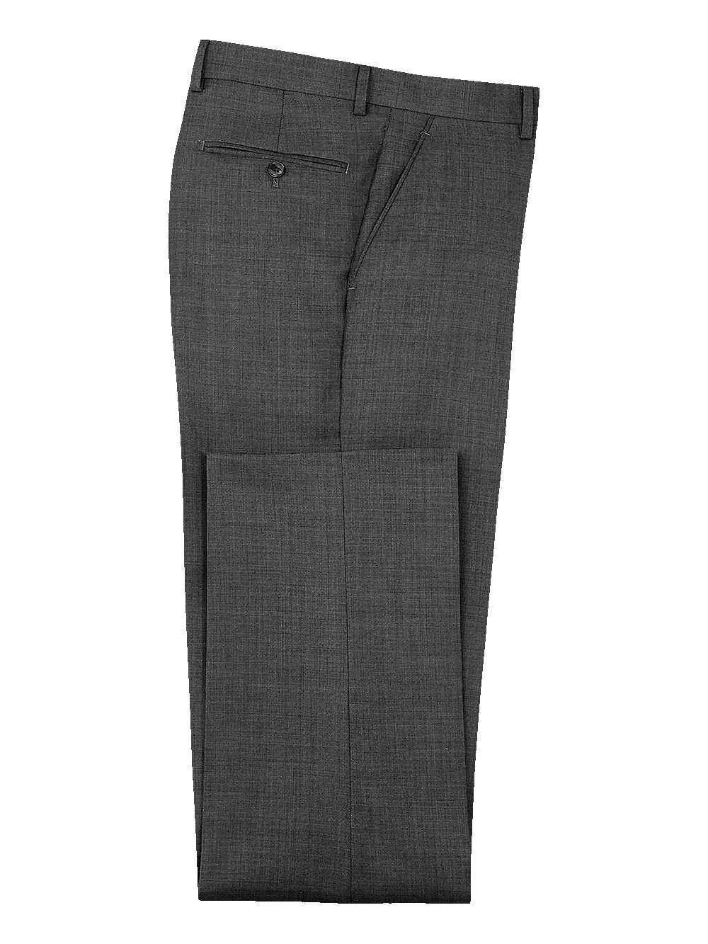 Sharkskin Flat Front Pants - Charcoal sold by Paul Fredrick