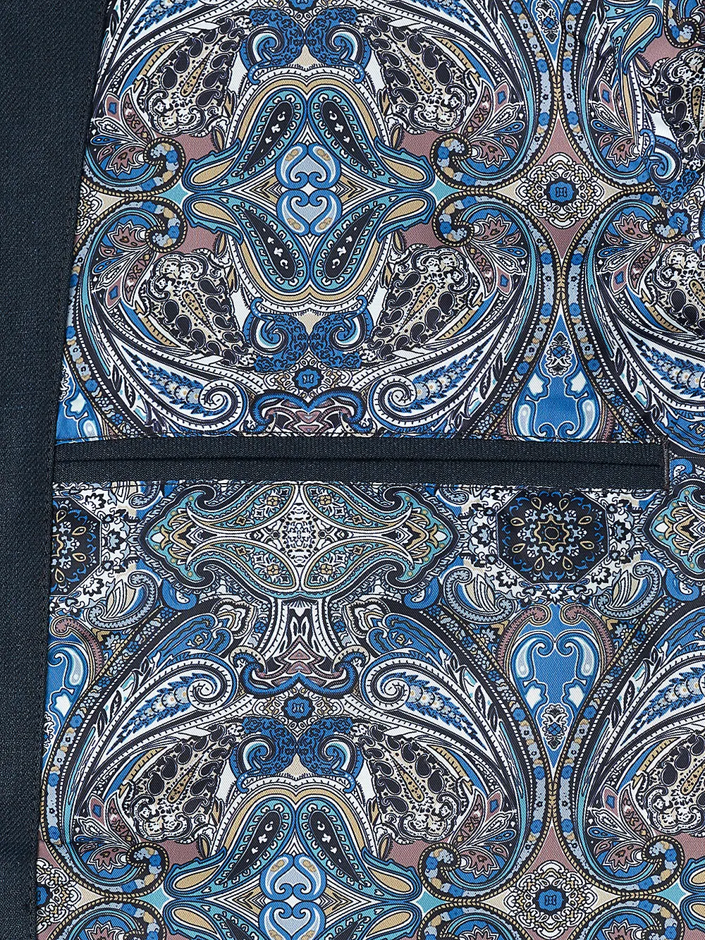 Linen Bomber Jacket - Blue sold by Paul Fredrick product image thumbnail 3