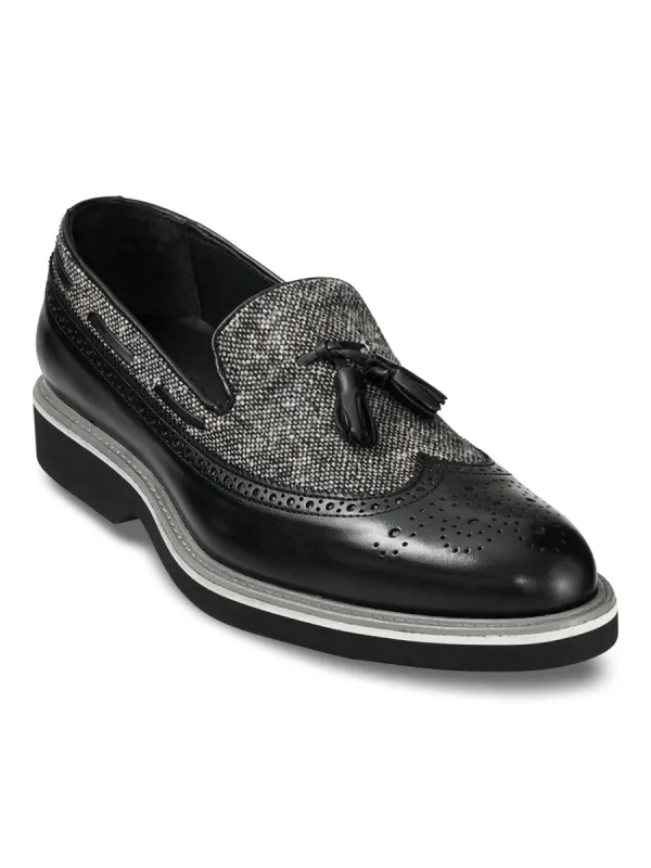 Mitchell Tassel Loafer - Black/grey sold by Paul Fredrick