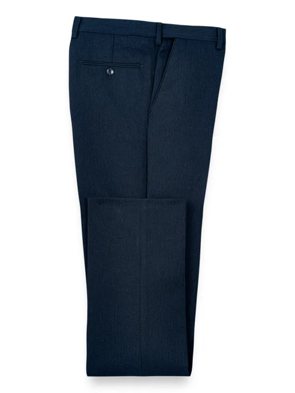 Microfiber Herringbone Pants - Navy sold by Paul Fredrick