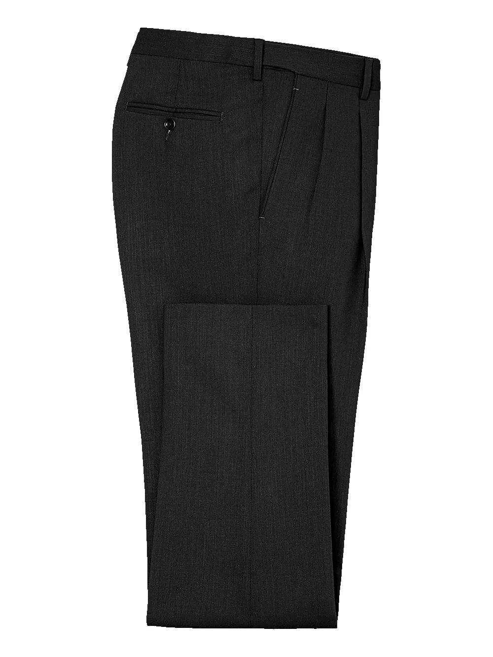 Classic Fit Essential Wool Pleated Suit Pants - Black sold by Paul Fredrick