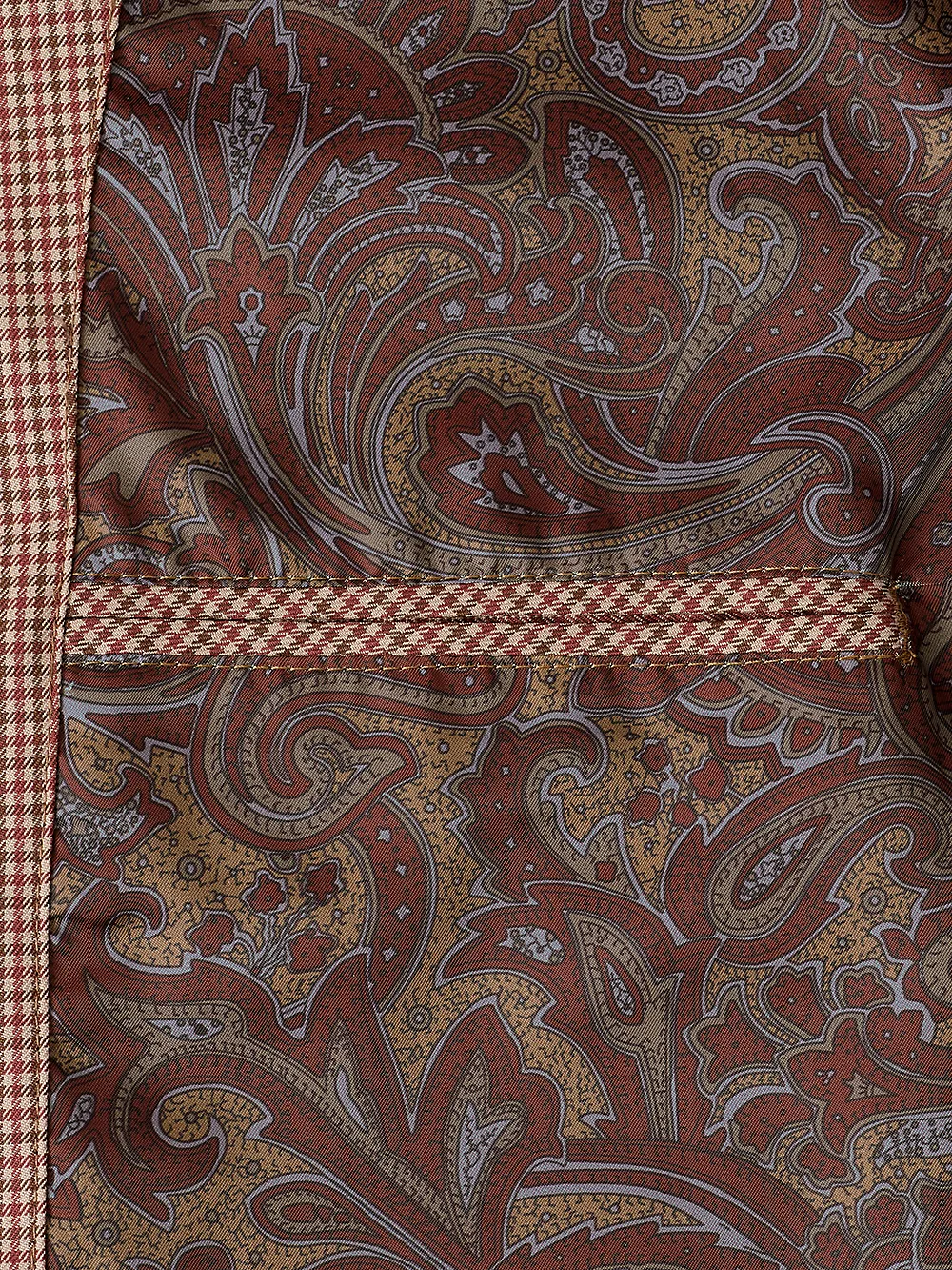 Microfiber Check Baseball Jacket - Burgundy/tan sold by Paul Fredrick product image thumbnail 3