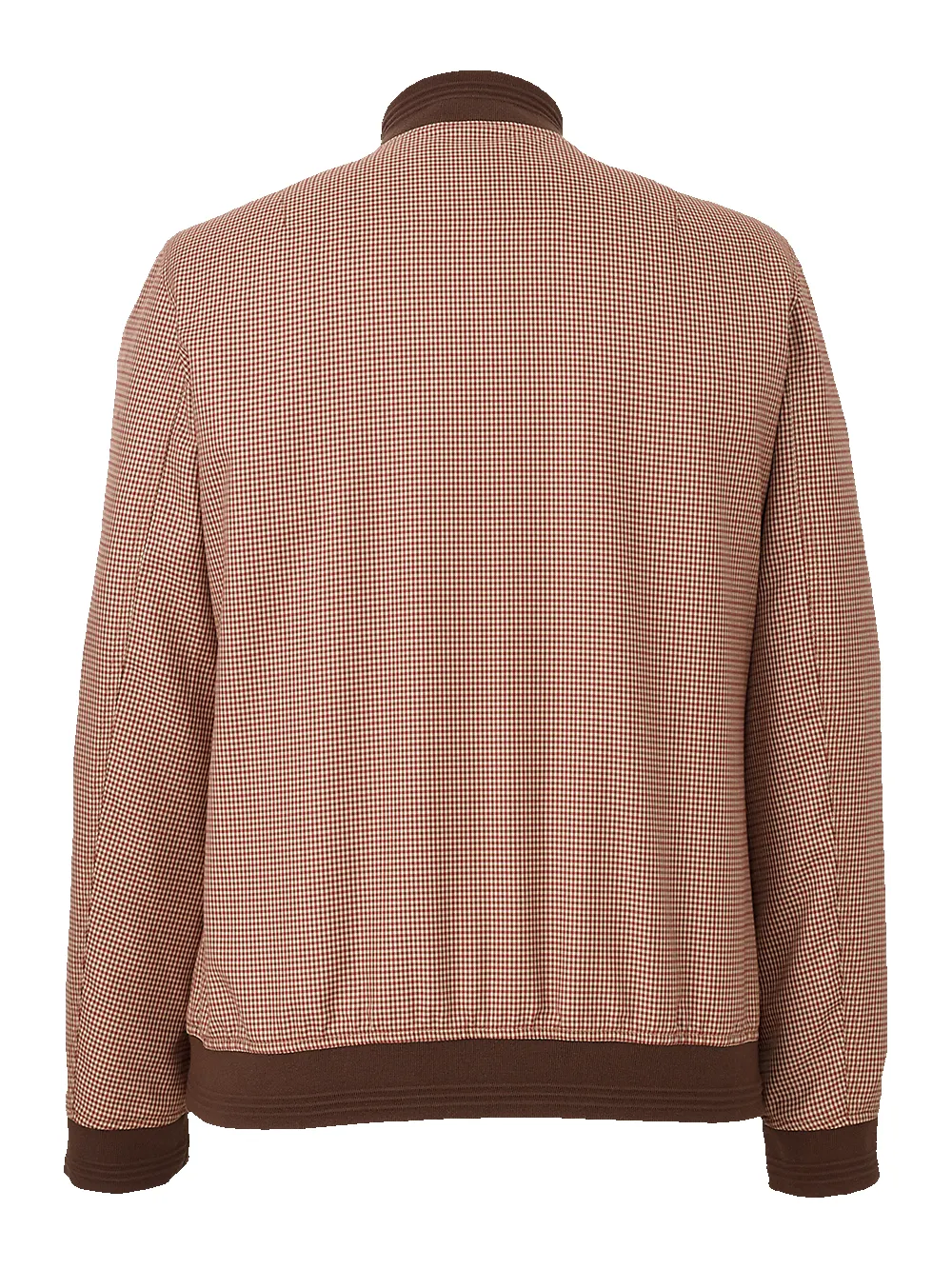 Microfiber Check Baseball Jacket - Burgundy/tan sold by Paul Fredrick product image thumbnail 5