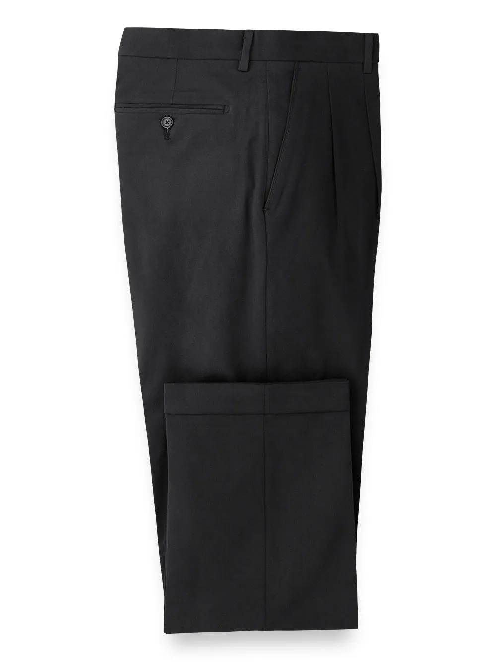 Classic Fit Cotton Stretch Twill Pants - Black sold by Paul Fredrick