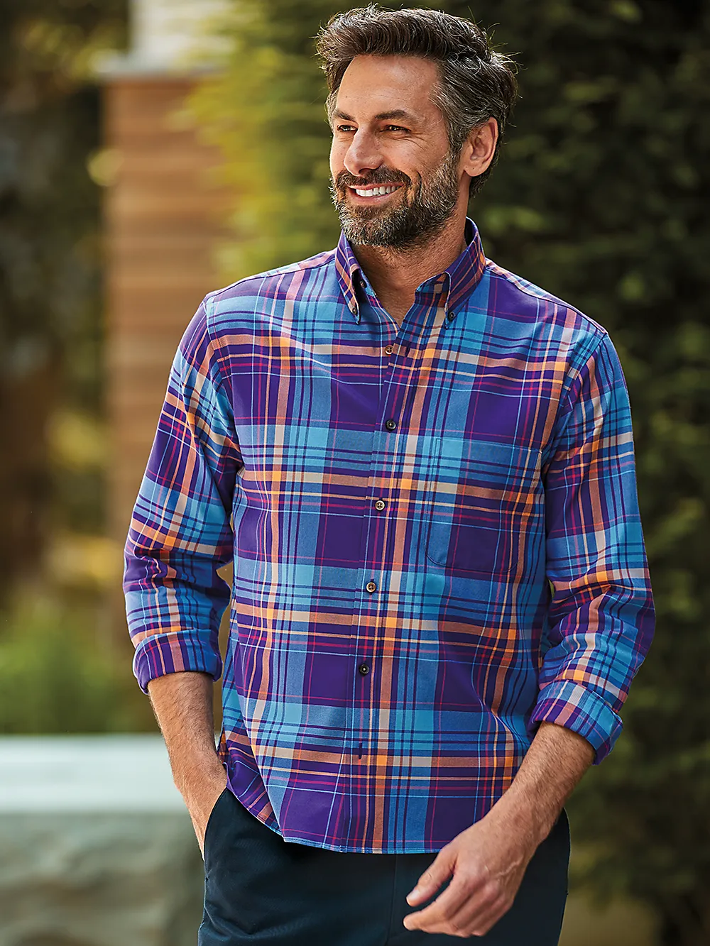 Cotton Plaid Casual Shirt - Multi sold by Paul Fredrick product image thumbnail 2