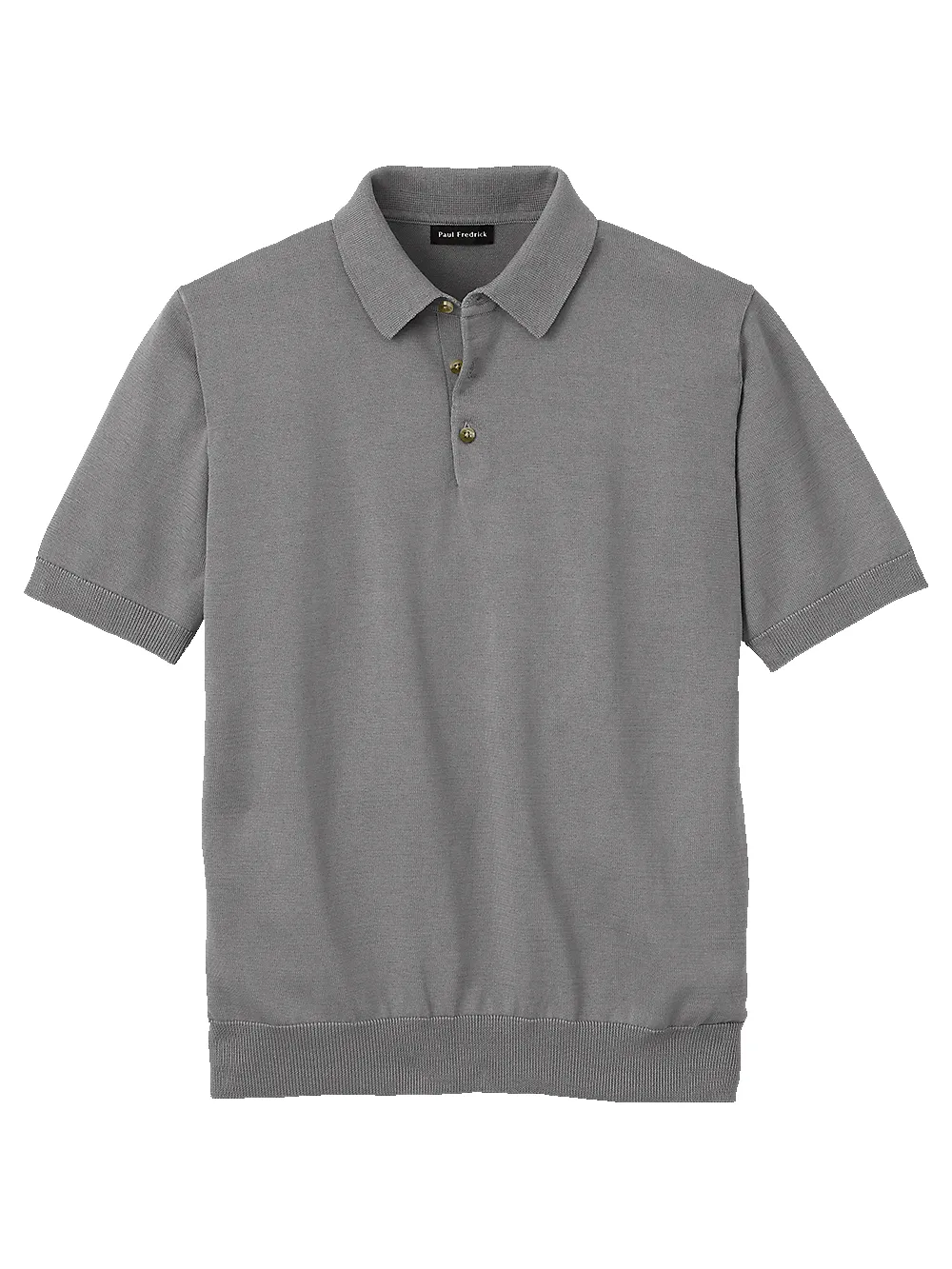 Supima Cotton Three Button Polo - Grey sold by Paul Fredrick