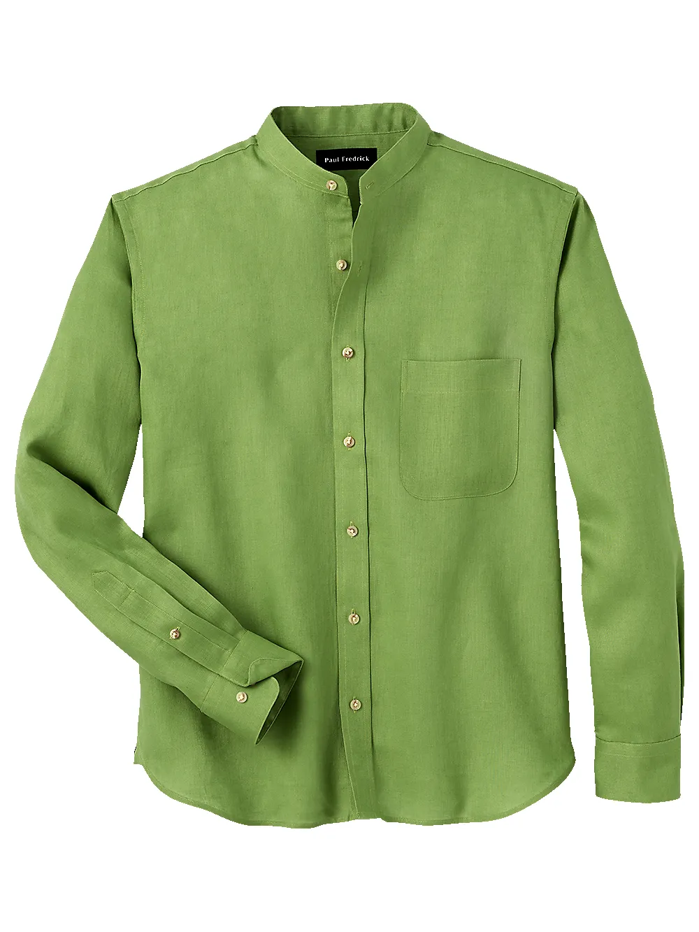 Linen Solid Casual Shirt - Green sold by Paul Fredrick