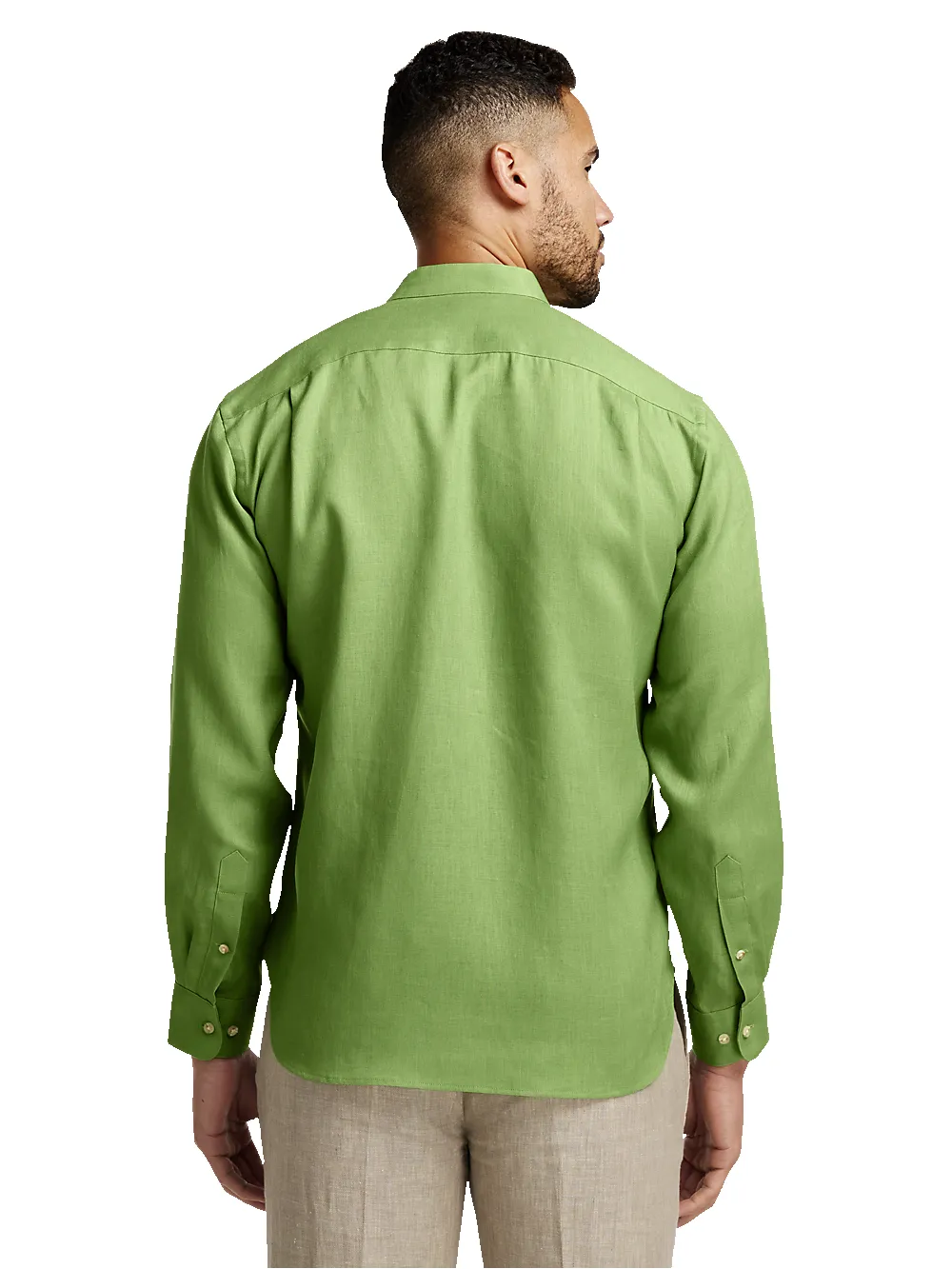 Linen Solid Casual Shirt - Green sold by Paul Fredrick product image thumbnail 5
