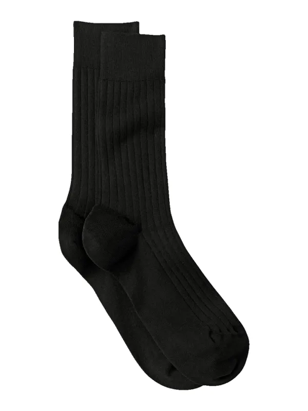 Solid Cotton Blend Sock - Black/grey sold by Paul Fredrick
