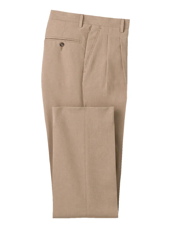 Pleated Travel Pants - Toasted Almond sold by Paul Fredrick