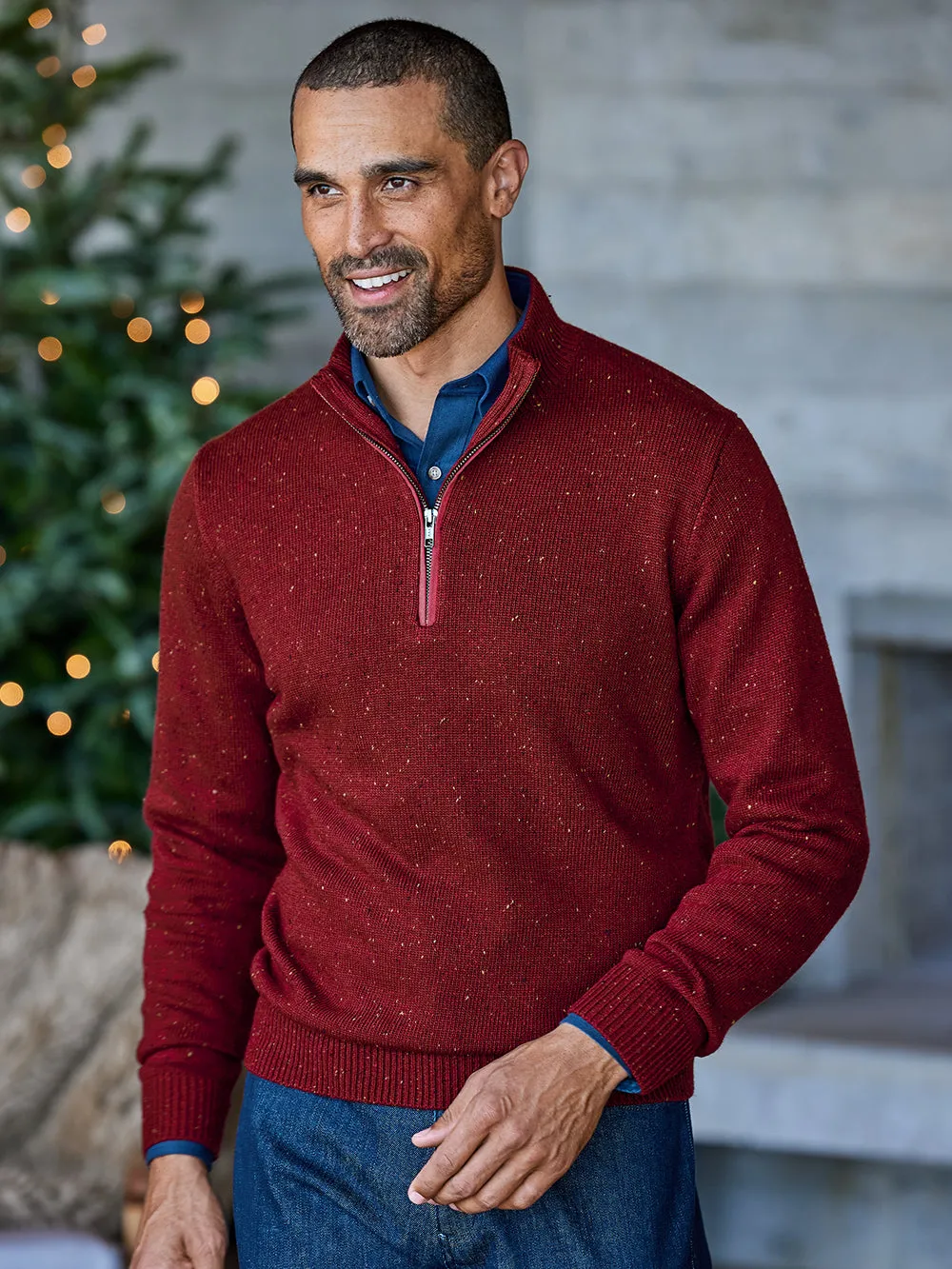 Non-Iron Cotton Horizontal Stripe Dress Shirt With Contrast Trim - Black/brick sold by Paul Fredrick