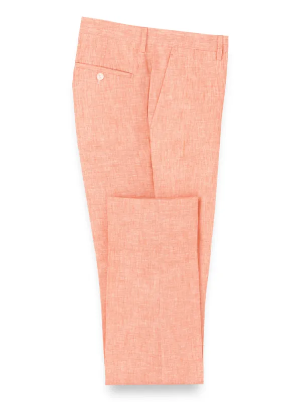 Linen Suit Pants - Melon sold by Paul Fredrick