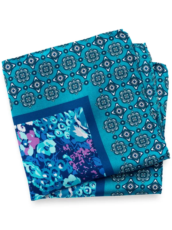 Medallion Silk Pocket Square sold by Paul Fredrick