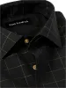 Non-Iron Cotton Windowpane Dress Shirt - Black sold by Paul Fredrick