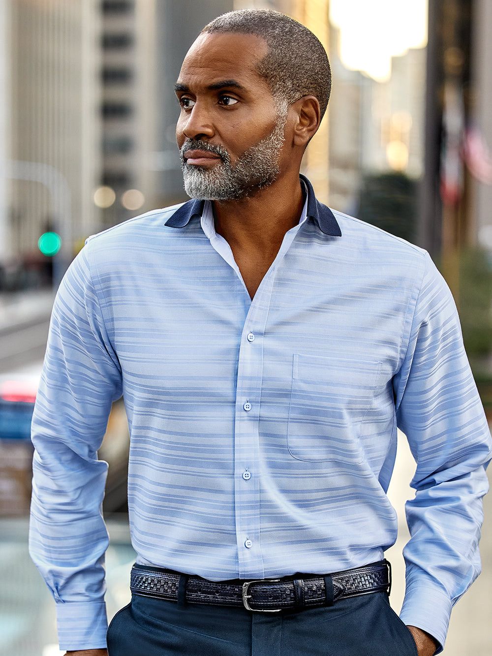 Knit Collar Casual Shirt sold by Paul Fredrick product image thumbnail 2