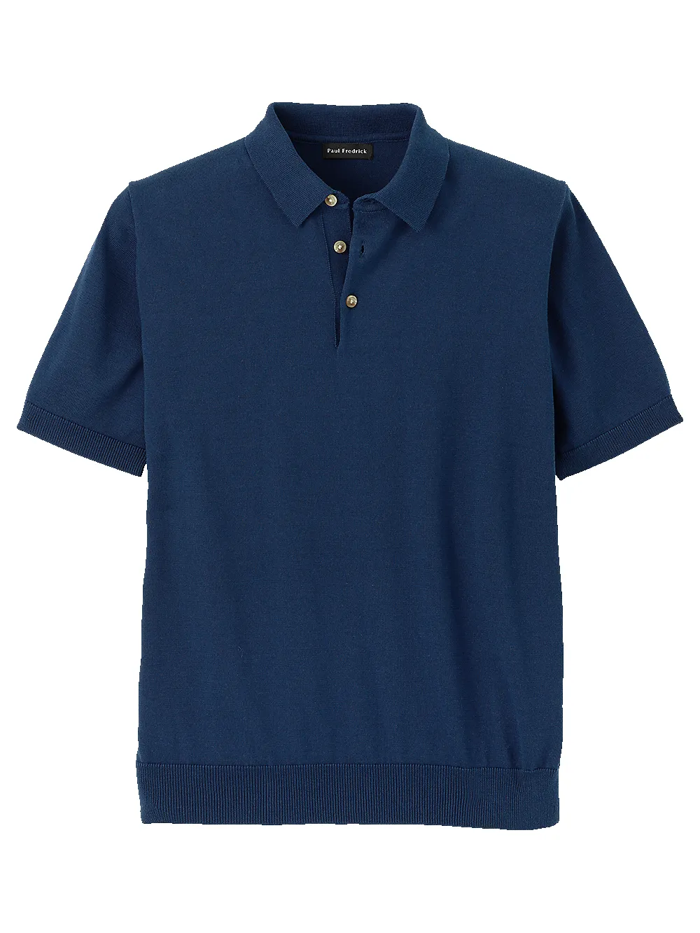 Supima Cotton Three Button Polo - Navy sold by Paul Fredrick