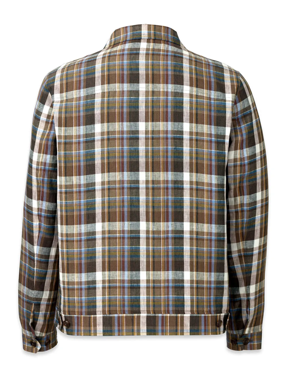 Linen Plaid Bomber Jacket sold by Paul Fredrick product image thumbnail 5