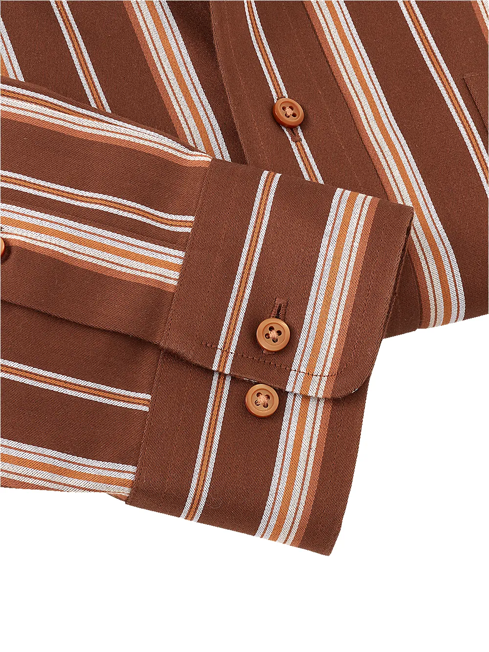 Non-Iron Cotton Stripe Dress Shirt - Brown/rust sold by Paul Fredrick product image thumbnail 4
