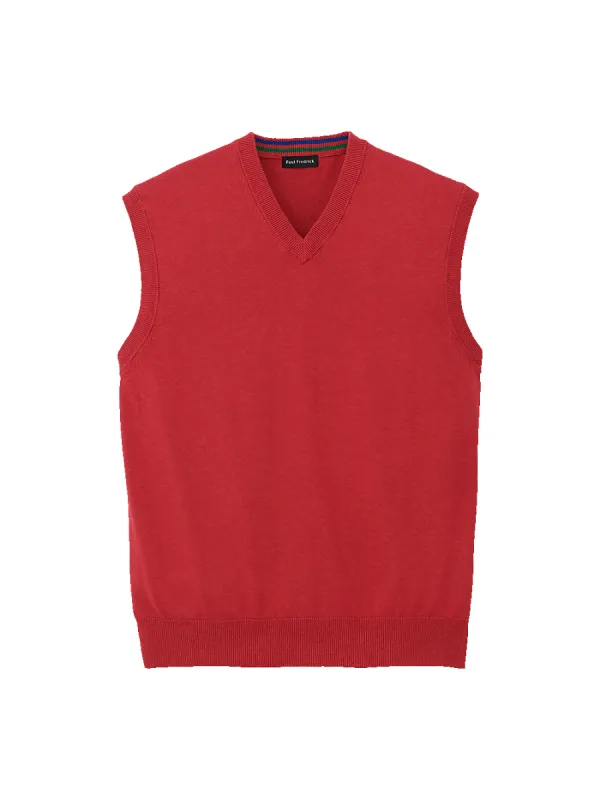 Supima Cotton Vest - Red sold by Paul Fredrick