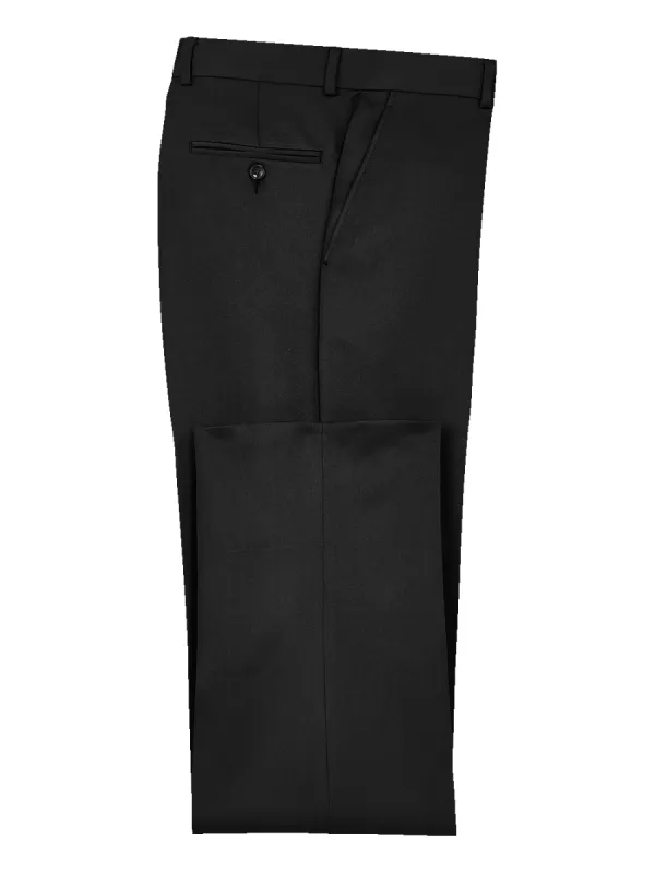 Solid Microfiber Flat Front Pants - Black sold by Paul Fredrick