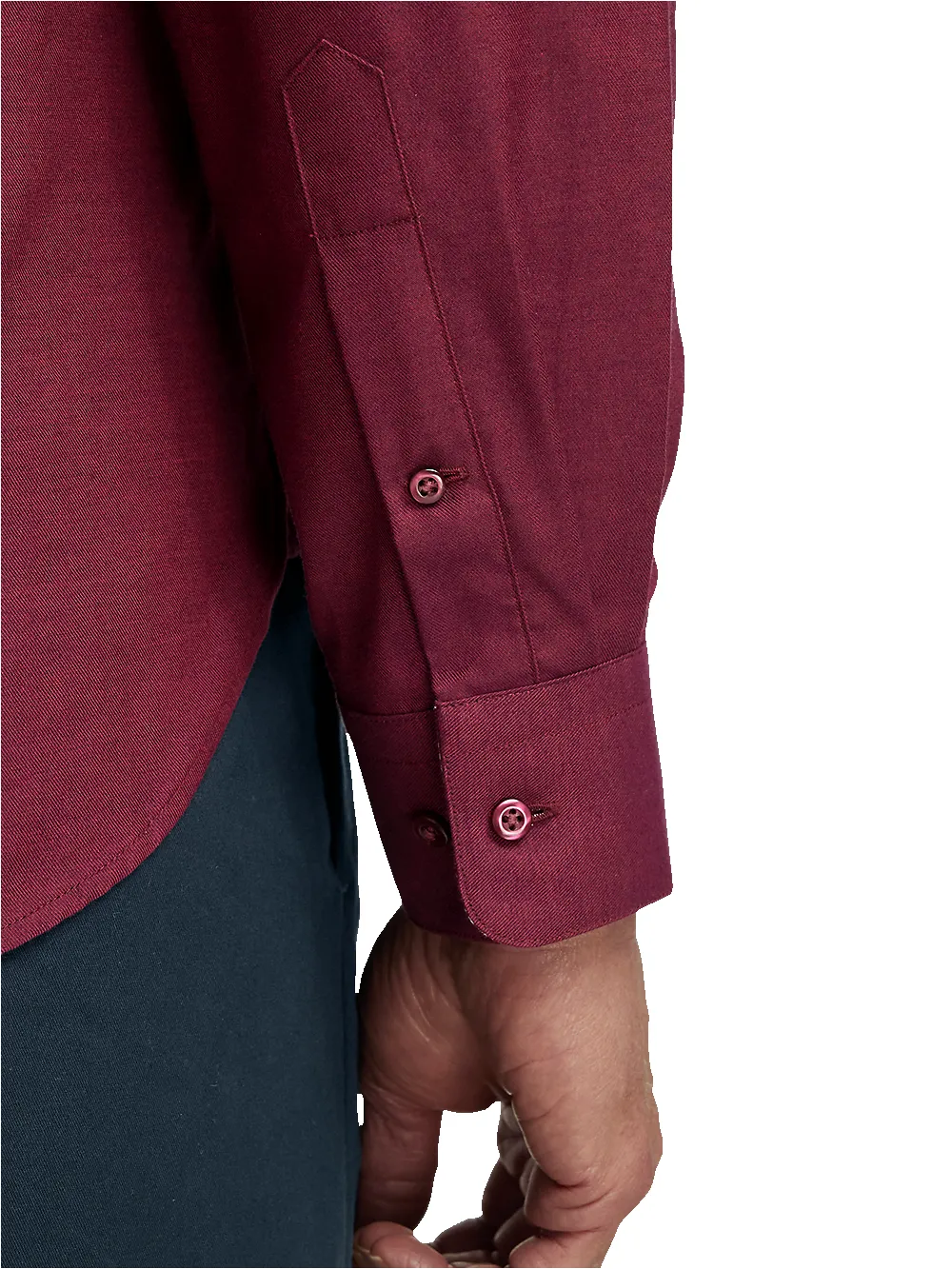 Cotton Solid Casual Shirt - Burgundy sold by Paul Fredrick product image thumbnail 4