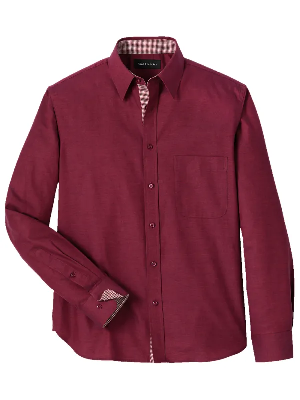 Cotton Solid Casual Shirt - Burgundy sold by Paul Fredrick