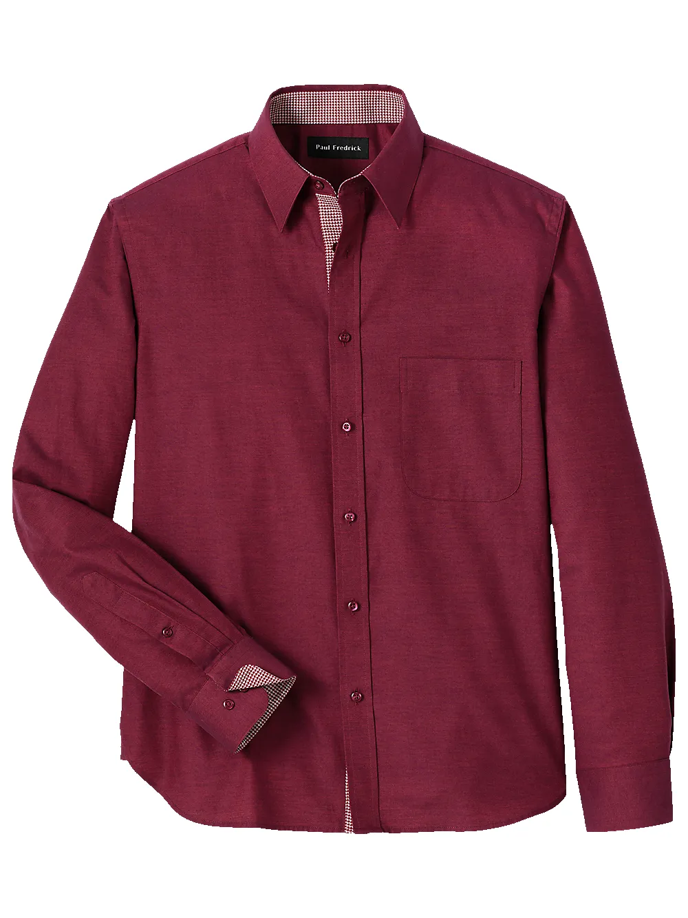 Cotton Solid Casual Shirt - Burgundy sold by Paul Fredrick