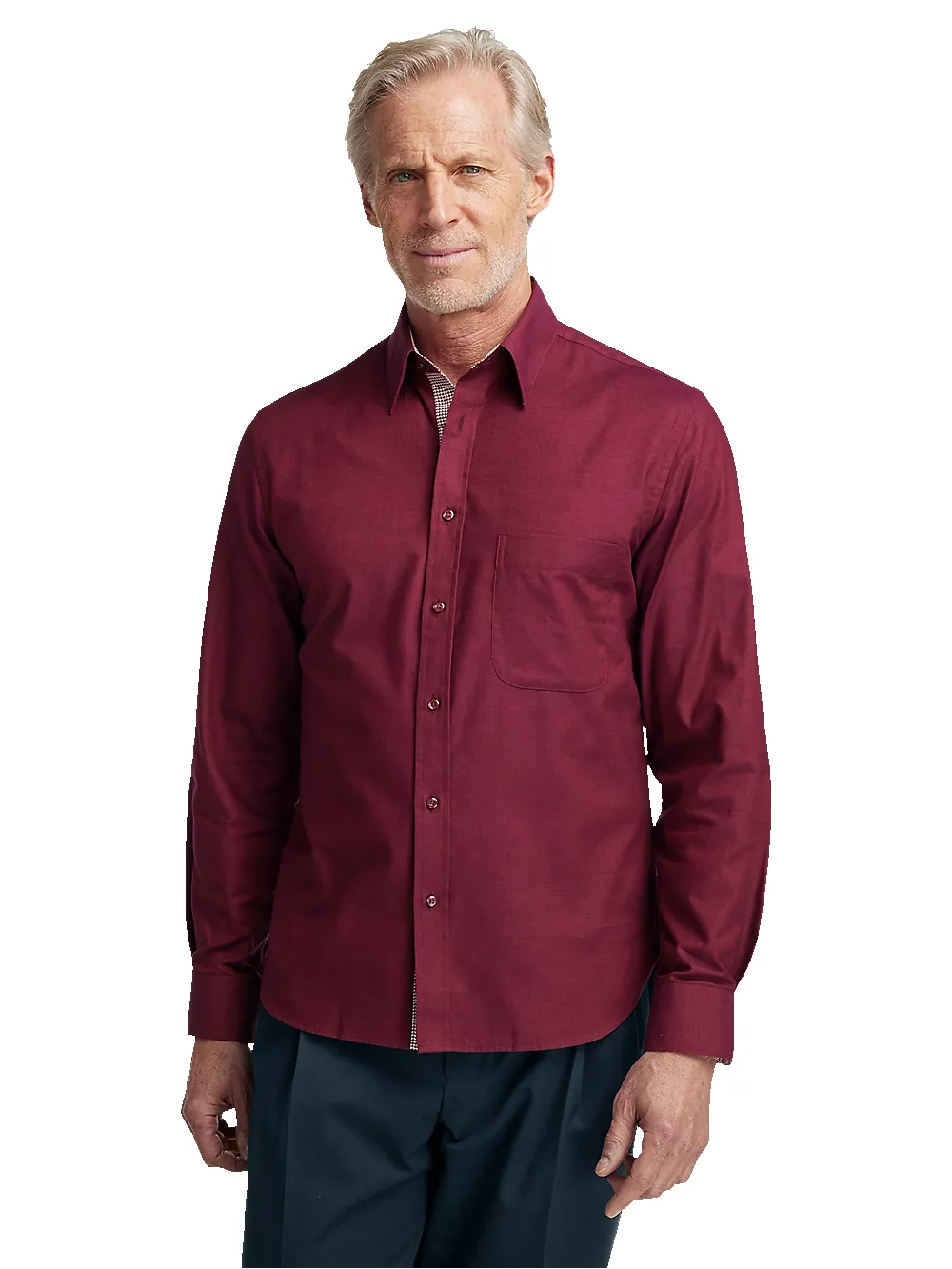 Cotton Solid Casual Shirt - Burgundy sold by Paul Fredrick product image thumbnail 2
