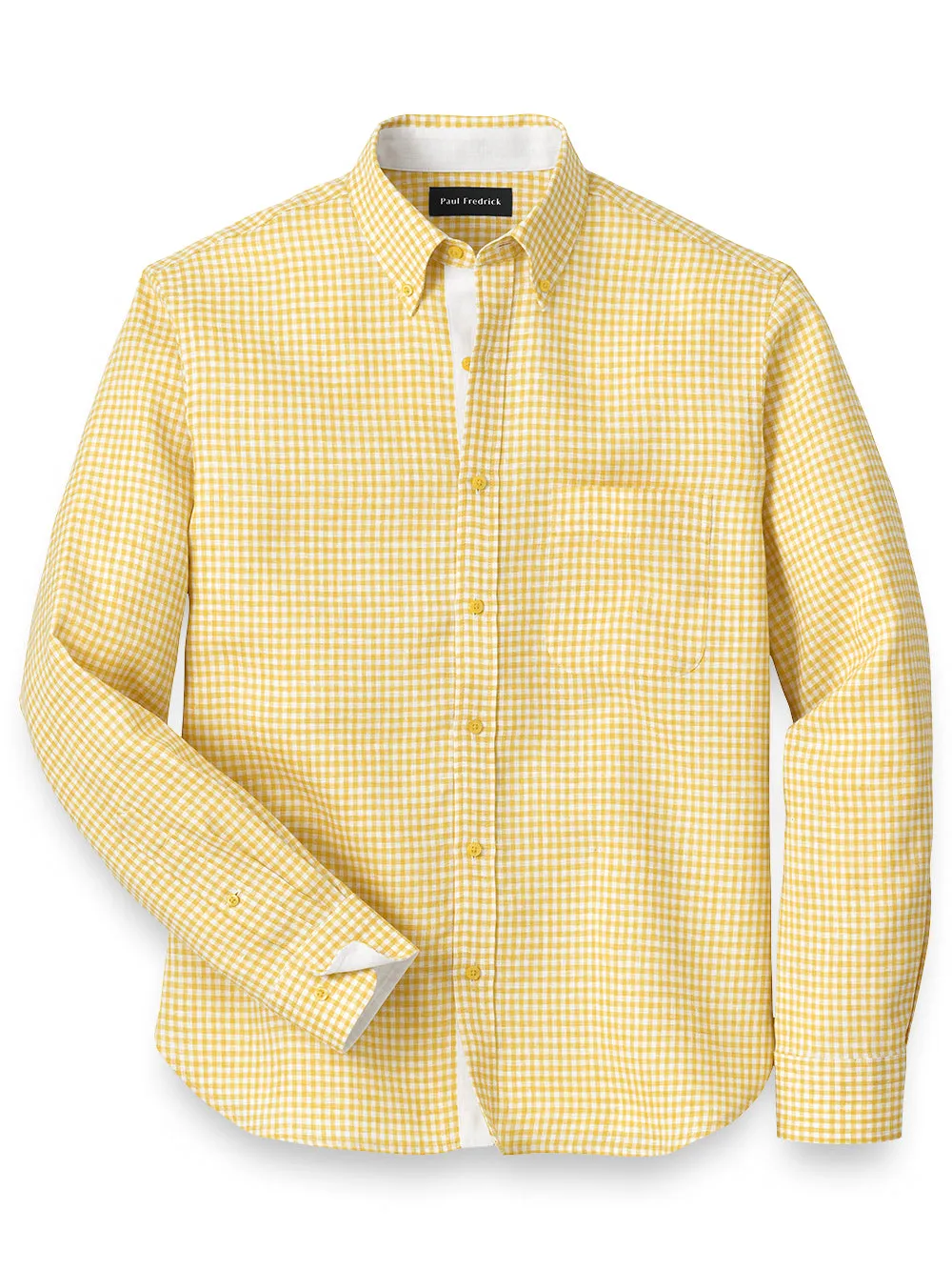 Linen Gingham Check Casual Shirt sold by Paul Fredrick