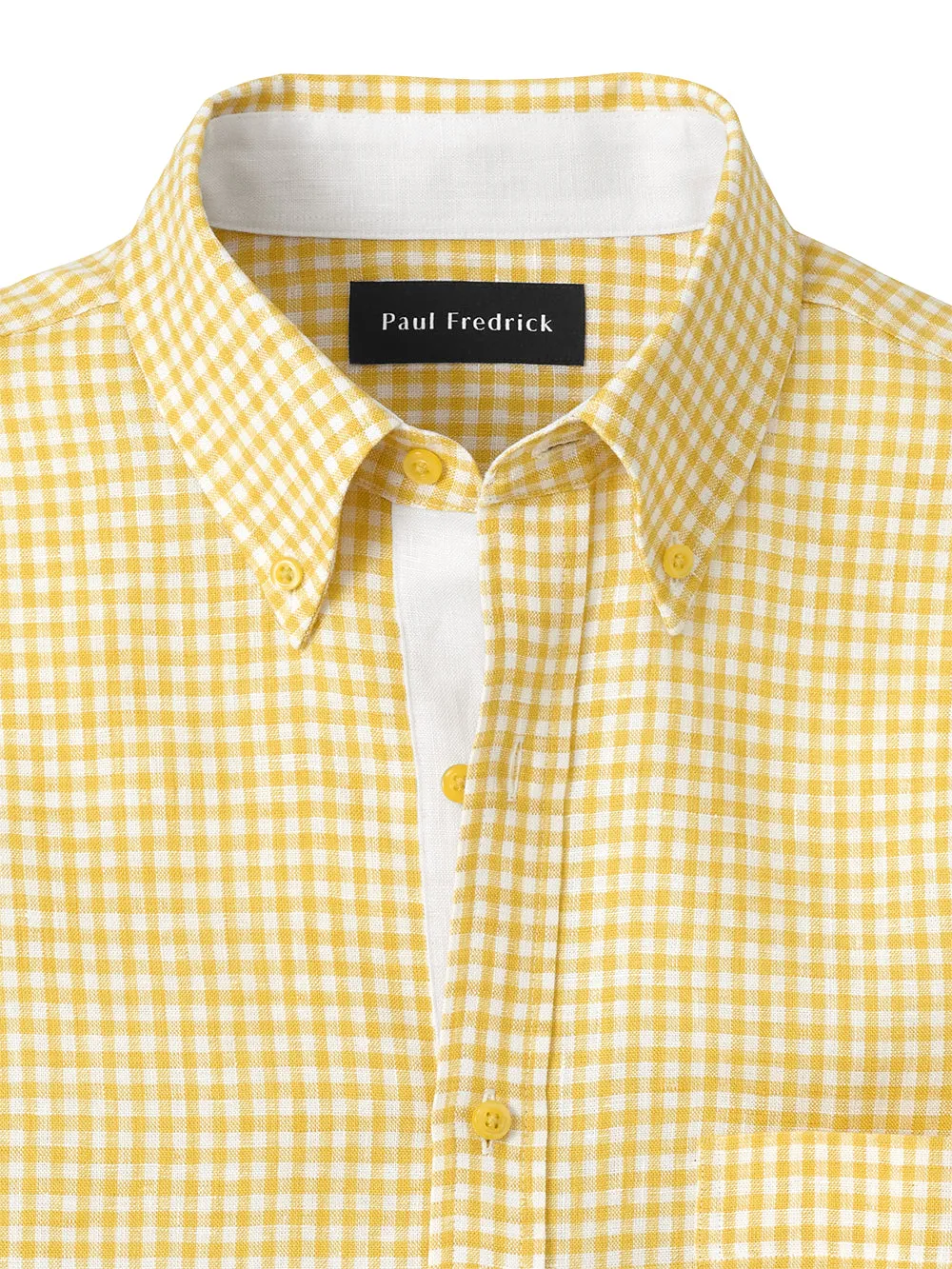 Linen Gingham Check Casual Shirt sold by Paul Fredrick product image thumbnail 2