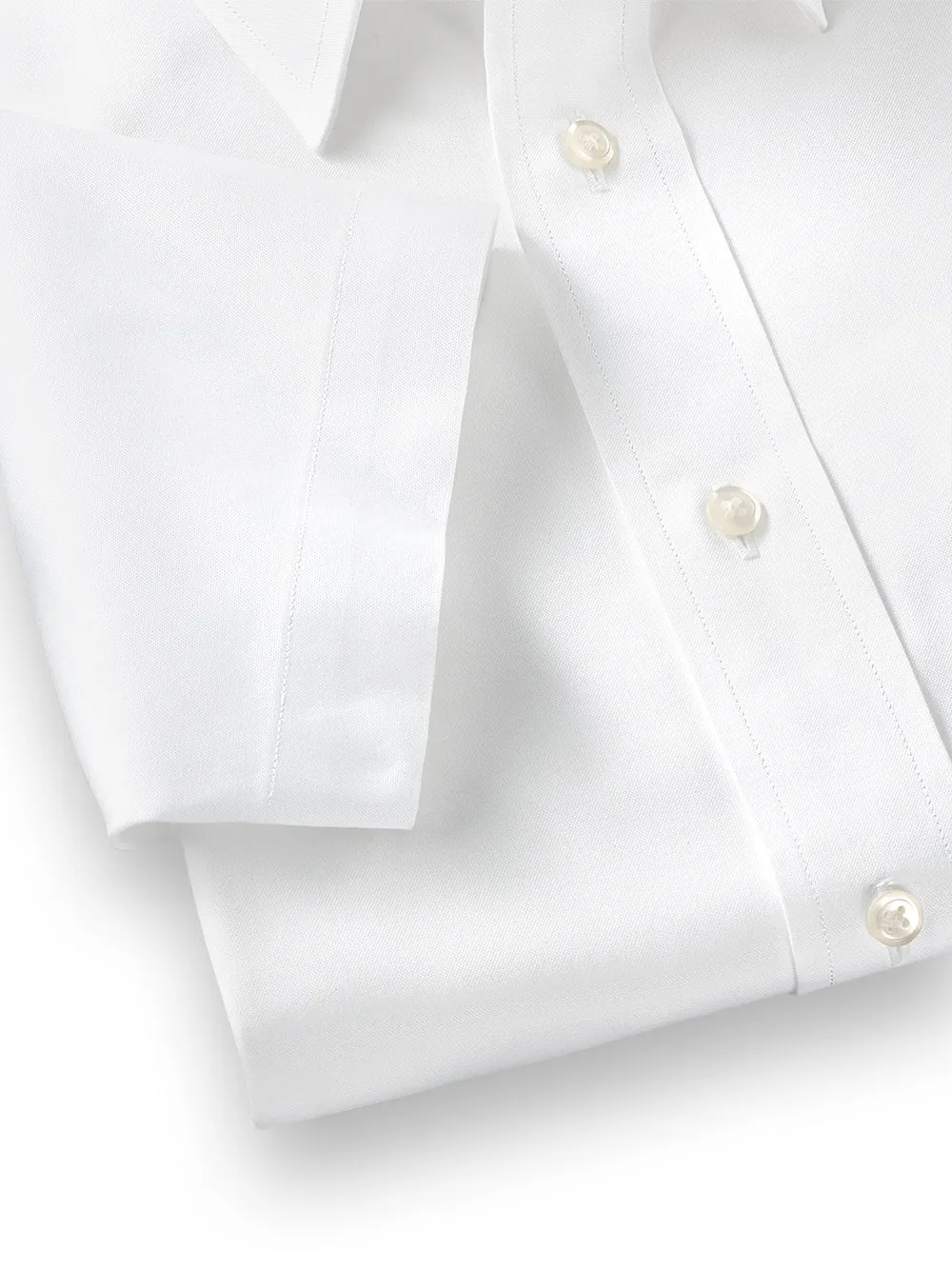 Pure Cotton Pinpoint Solid Color Straight Collar Short Sleeve Dress Shirt sold by Paul Fredrick product image thumbnail 4