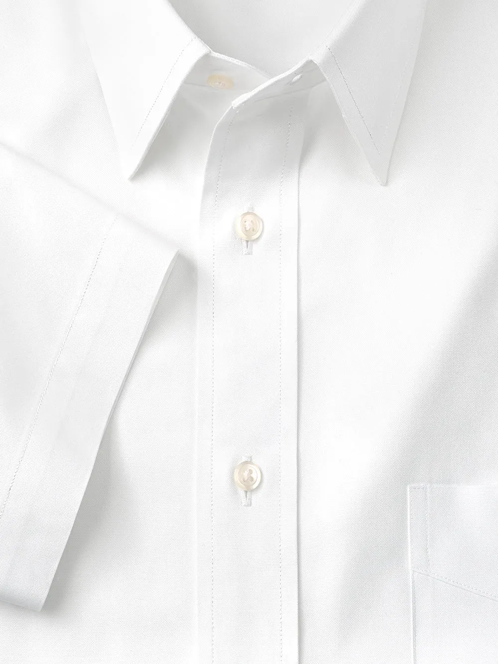 Pure Cotton Pinpoint Solid Color Straight Collar Short Sleeve Dress Shirt sold by Paul Fredrick product image thumbnail 2