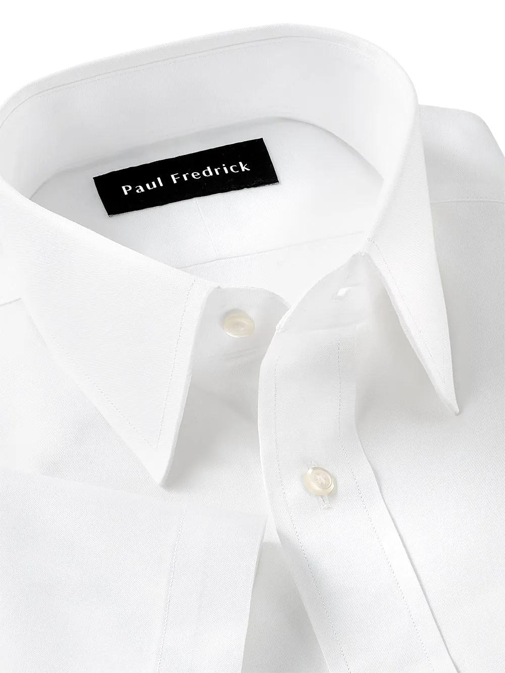 Pure Cotton Pinpoint Solid Color Straight Collar Short Sleeve Dress Shirt sold by Paul Fredrick product image thumbnail 3