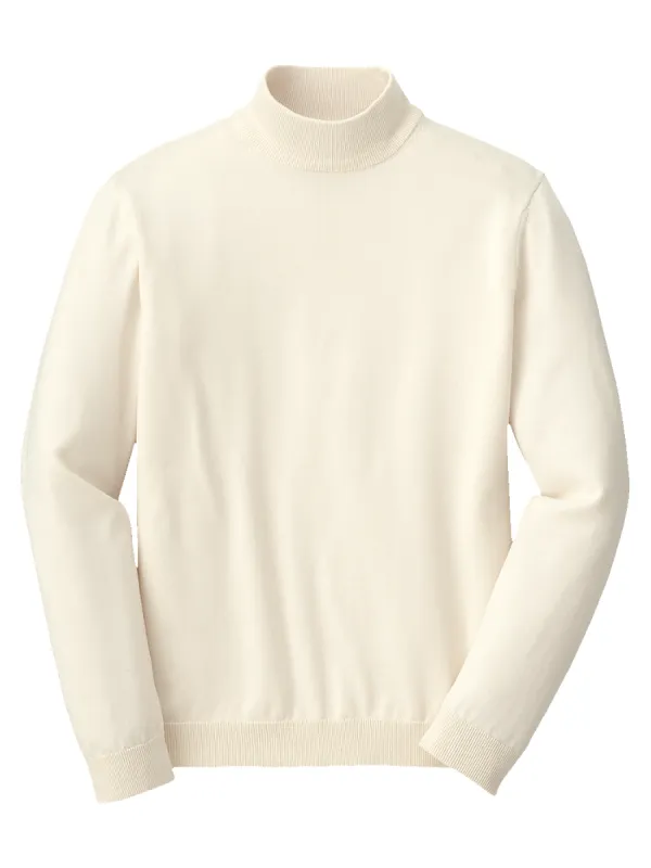 Supima Cotton Mock Neck Sweater - Ivory sold by Paul Fredrick