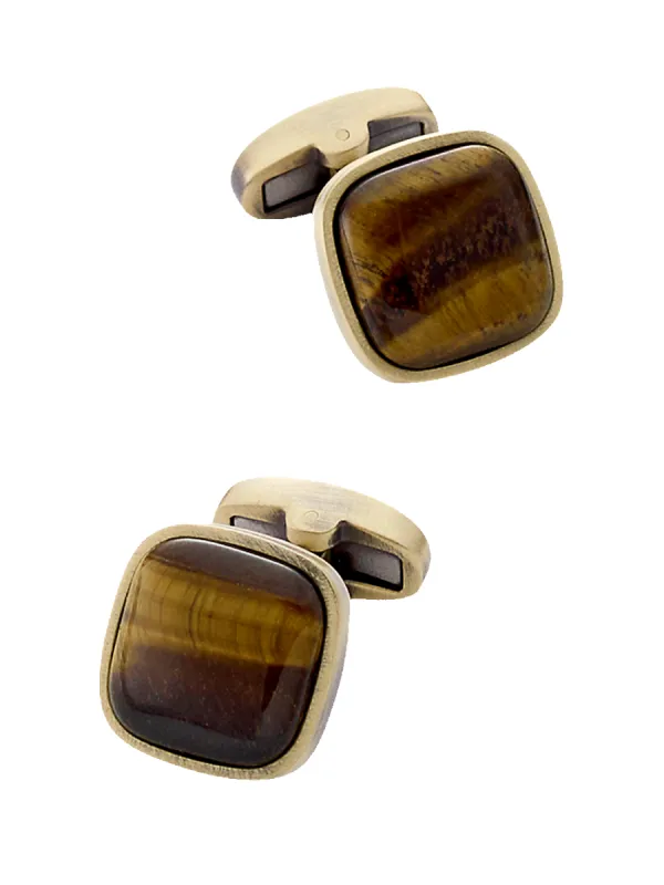 Tigers Eye Cufflinks - Brown sold by Paul Fredrick