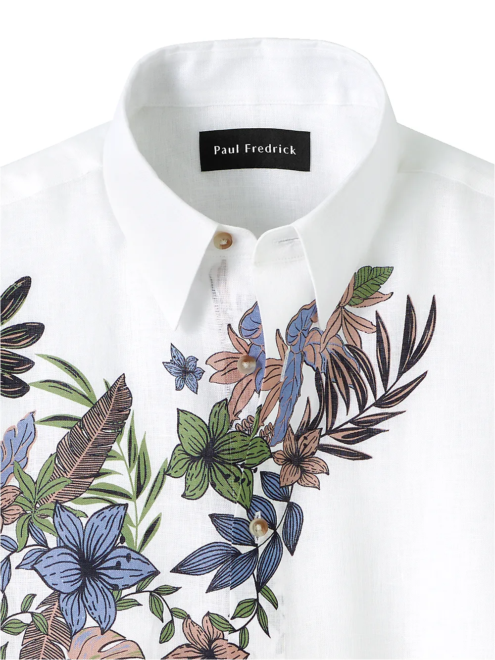 Linen Print Panel Casual Shirt - Multi sold by Paul Fredrick product image thumbnail 3