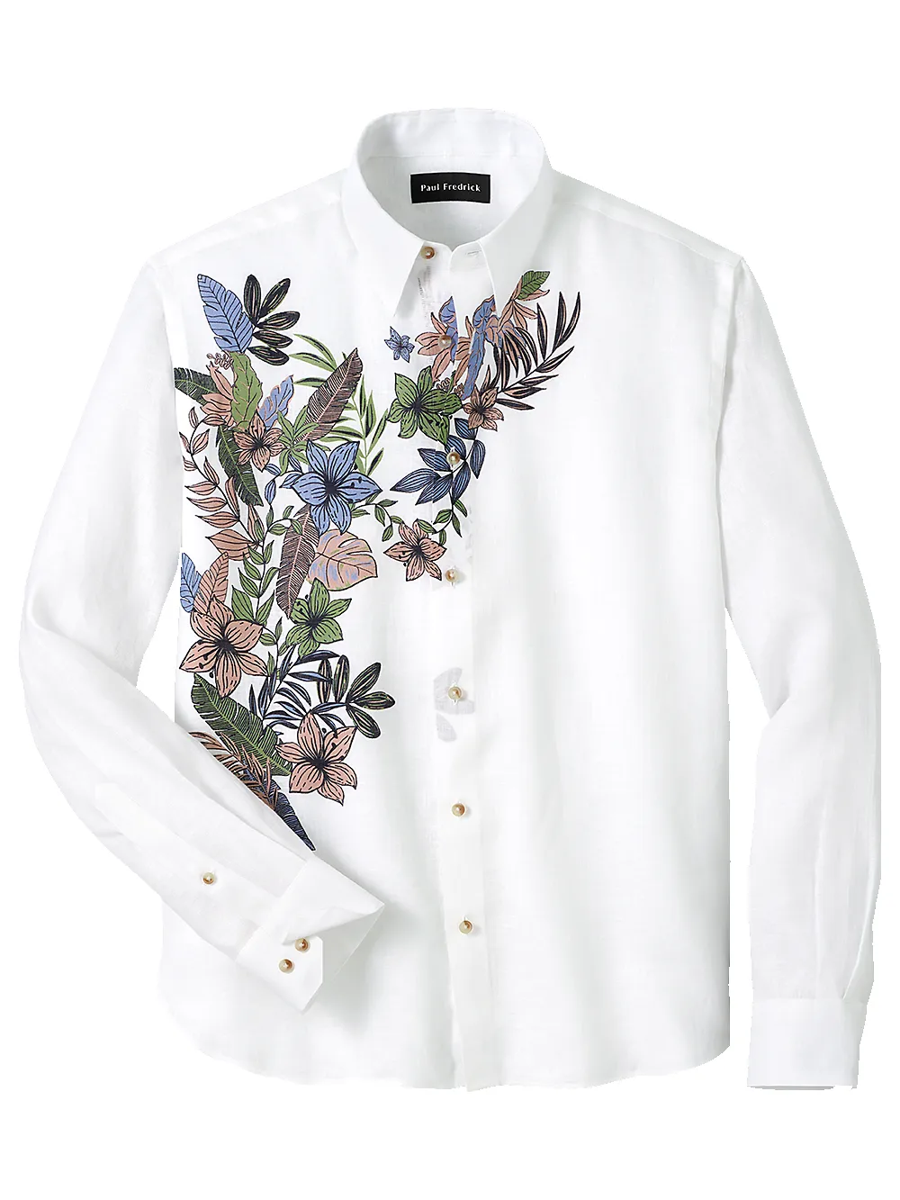 Linen Print Panel Casual Shirt - Multi sold by Paul Fredrick