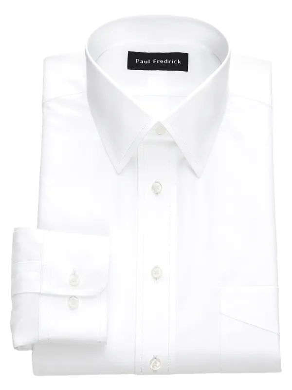 Non-Iron Cotton Broadcloth Solid Color Straight Collar Dress Shirt - White sold by Paul Fredrick