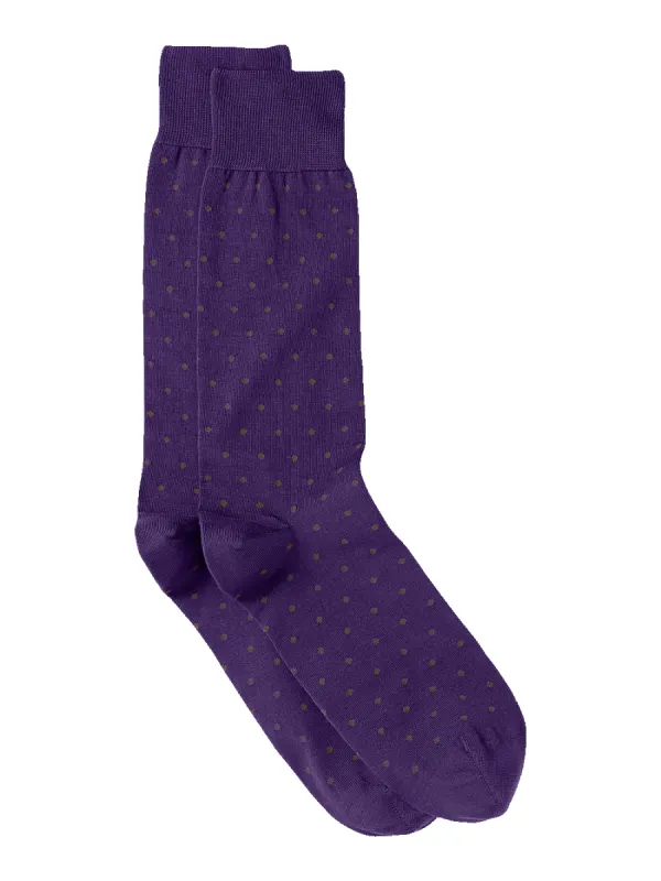 Dot Cotton Blend Sock - Purple Multi sold by Paul Fredrick