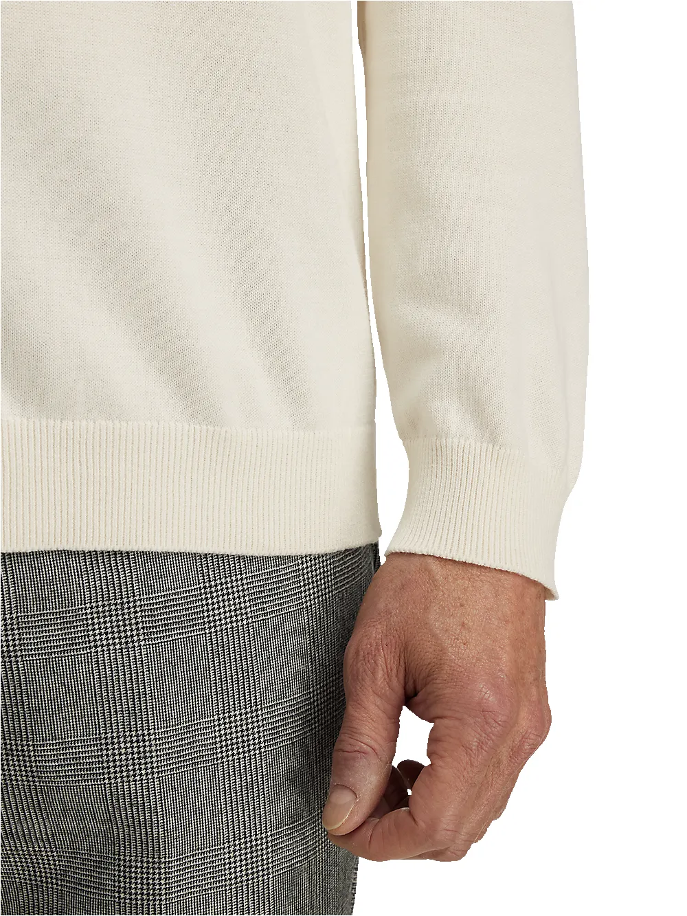 Cotton Button Front Polo - Ivory sold by Paul Fredrick product image thumbnail 4
