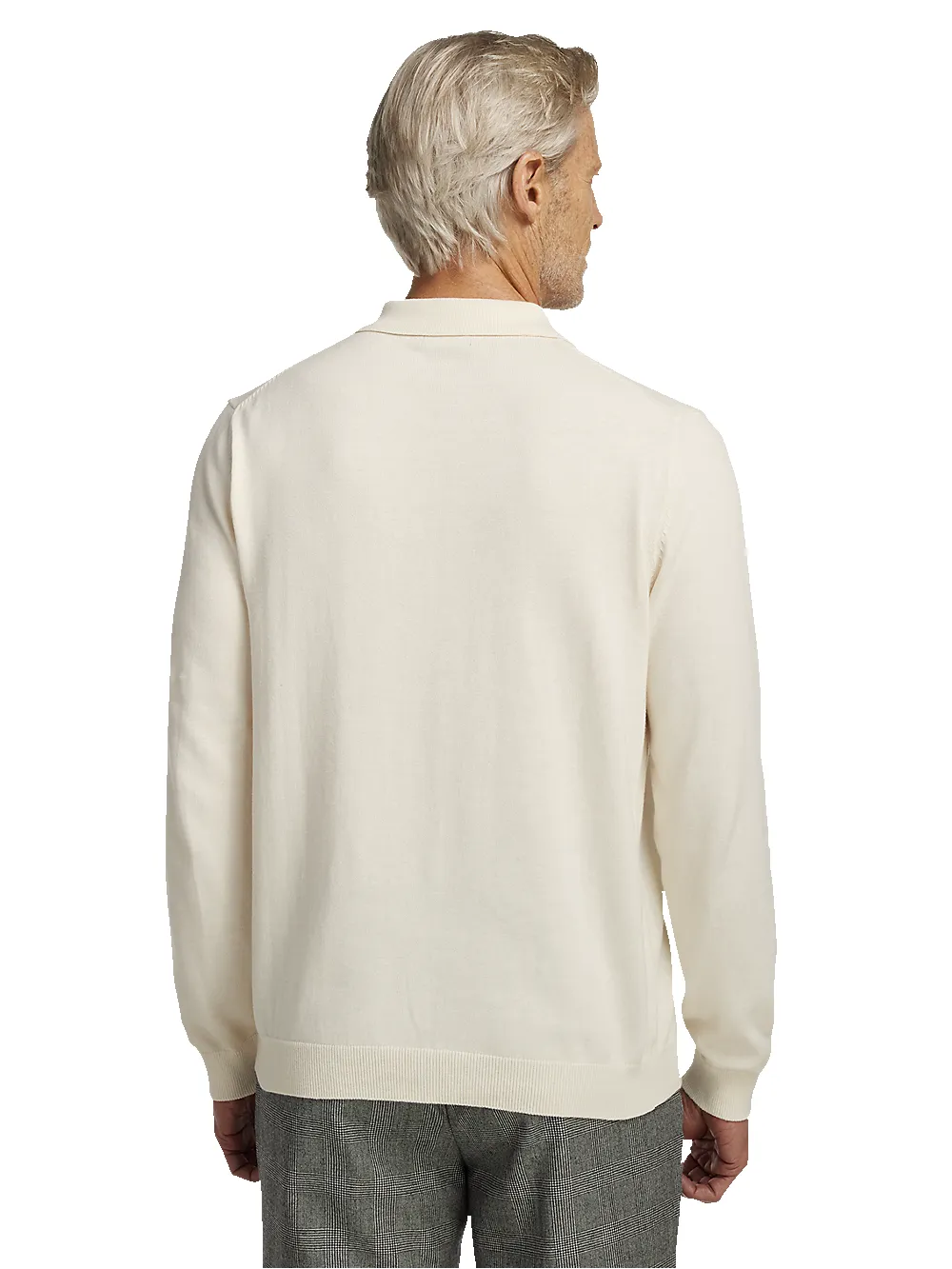 Cotton Button Front Polo - Ivory sold by Paul Fredrick product image thumbnail 5