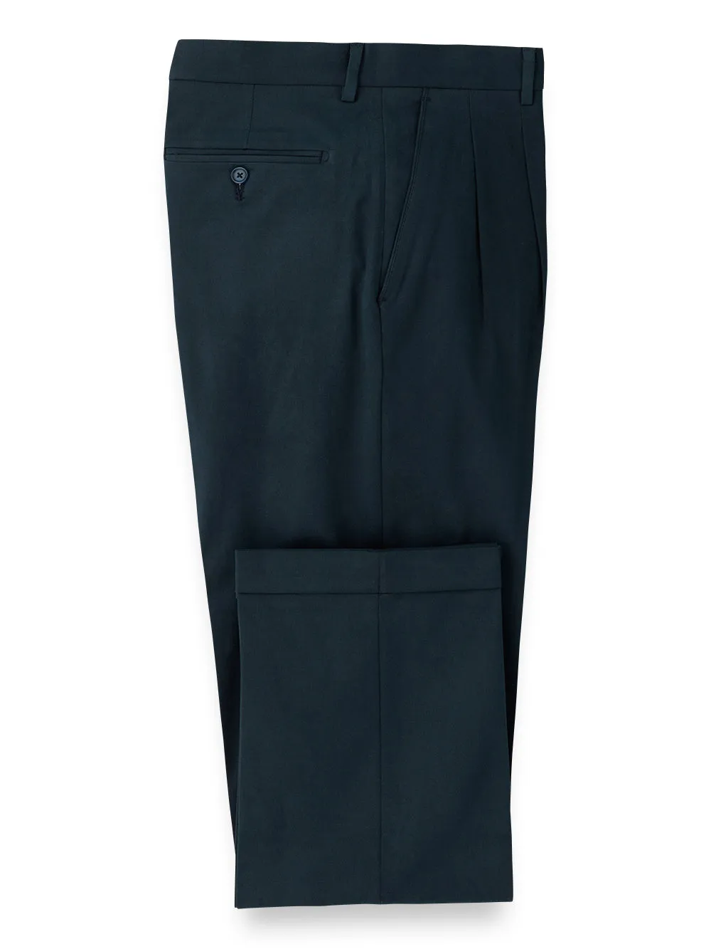 Classic Fit Cotton Stretch Twill Pants - Ink sold by Paul Fredrick