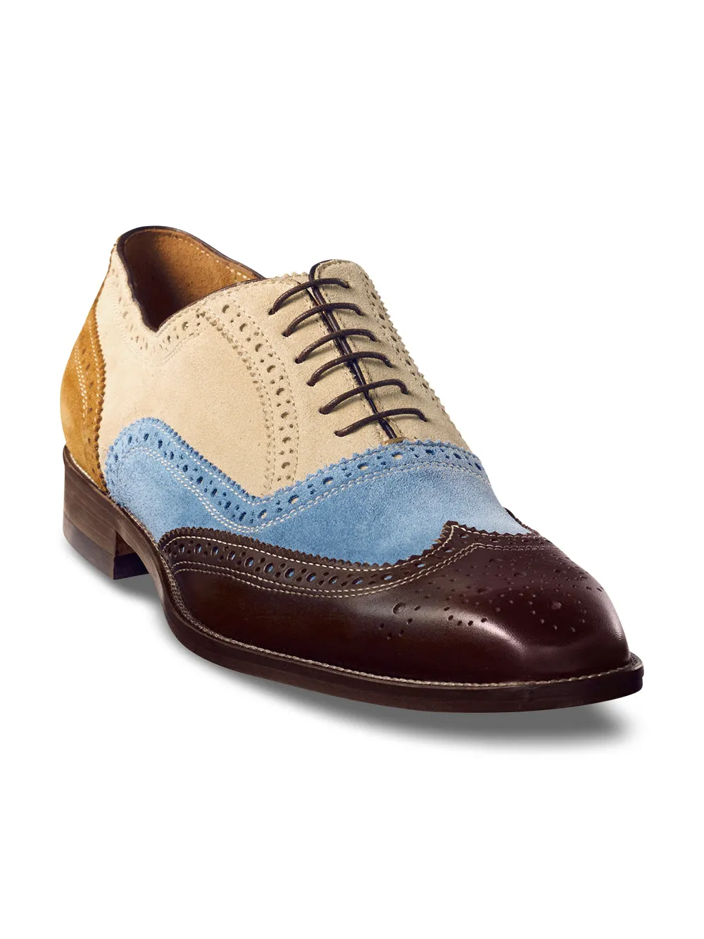 Chad Tri Tone Oxford - Brown Multi sold by Paul Fredrick