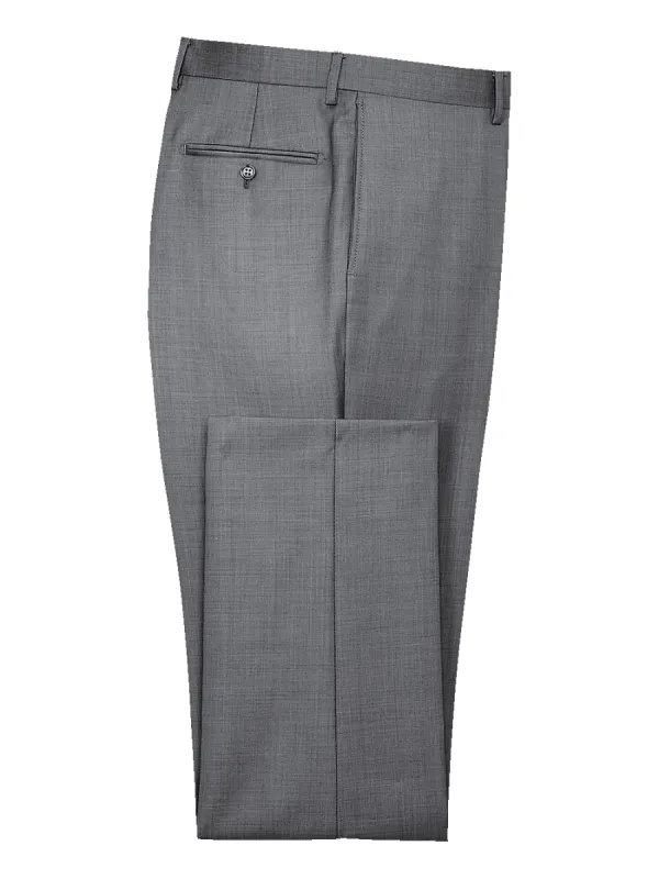 Classic Fit Sharkskin Flat Front Suit Pants - Grey sold by Paul Fredrick