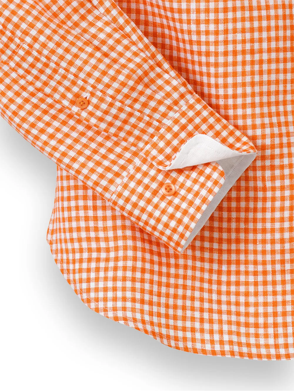 Linen Gingham Check Casual Shirt sold by Paul Fredrick product image thumbnail 3